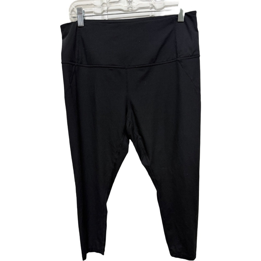 Zella Live In High Waist Crop Leggings Black XL Pockets Active Workout Minimal